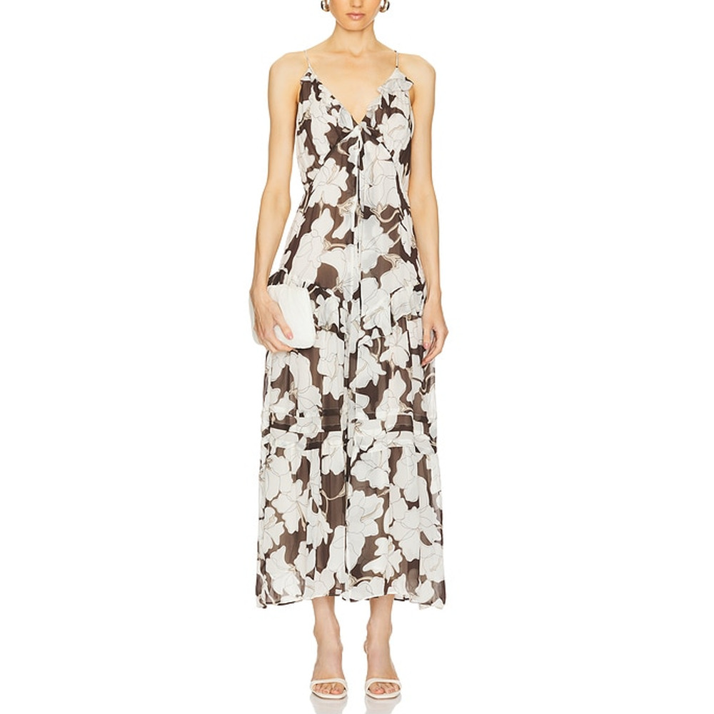 Rails 'Boa' White Cut Out Chiffon Maxi Dress Size XL - NWT
